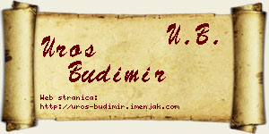 Uroš Budimir vizit kartica